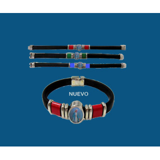 Mod.738 Pulsera Caucho Colores Surtidos con V. Milagrosa