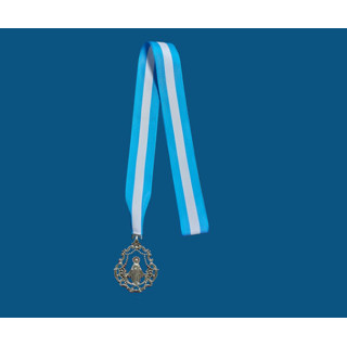 Mod.760 Medalla pequeña de lira (45mm) con cinta azul y blanca