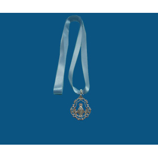 Mod.761 Medalla lira (45mm) V. Milagrosa con cinta azul