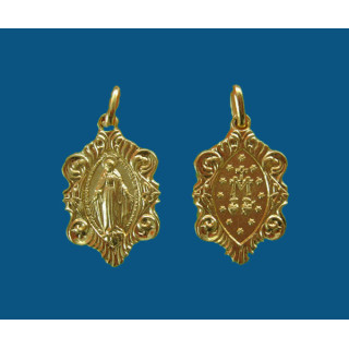 Medalla ornamental en oro brillo.(25mm) Mod.1005