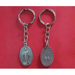 Mod.101 Llavero liso con baño de plata vieja.(37mm)