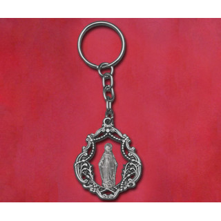 Mod.103 Llavero de lira con baño de plata vieja y respaldo liso.(47mm)