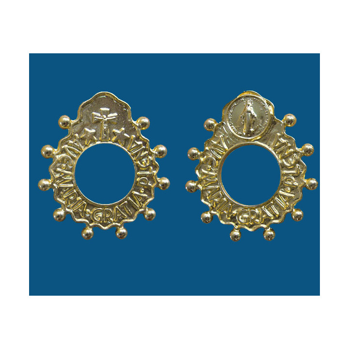 Mod.531 Rosario de dedo en oro brillo V. Milagrosa.(40mm)