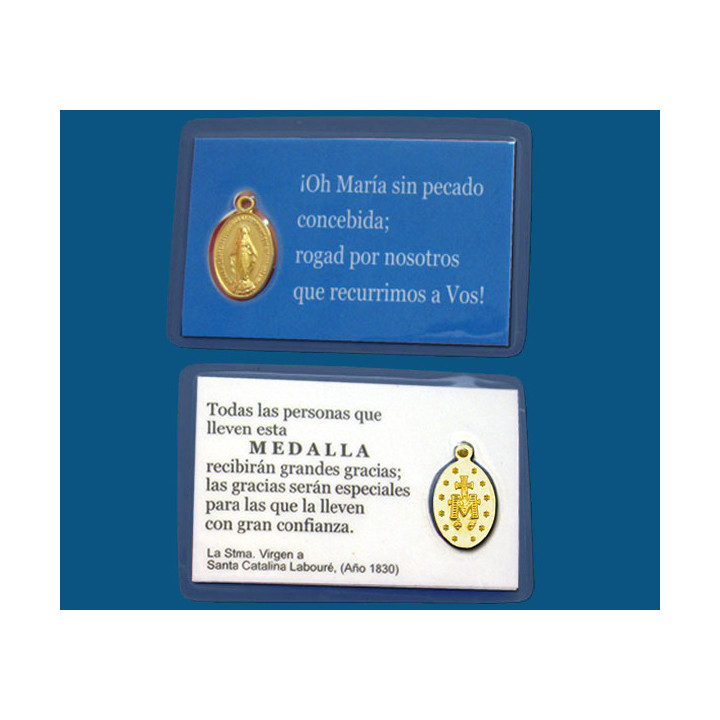 Mod.708 Medalla plastificada de cartera dorada