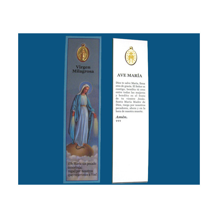 Mod.706 Marca paginas V. Milagrosa con medalla dorada