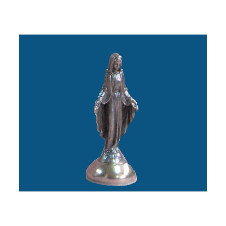 Mod.603 Virgen con peana en plata vieja (7 cm altura)
